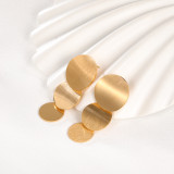 1 par de pendientes colgantes chapados en oro blanco chapado en oro blanco de 18 quilates con revestimiento de acero inoxidable redondo de estilo simple