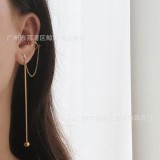 Pendientes de tuerca de acero de titanio con clip de oreja y taladro de una sola garra de cadena simple