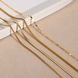 Collar chapado en oro de acero inoxidable de color sólido de estilo simple a granel