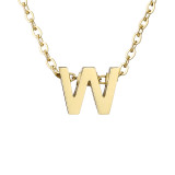 Collar chapado en oro con revestimiento de acero inoxidable con letras de estilo simple informal