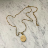 1 pieza de collar con colgante chapado en acero inoxidable con número de letra a la moda