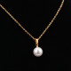 Joyería al por mayor, collar de acero de titanio con perlas de estilo coreano, joyería