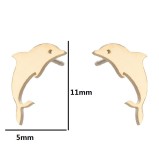 1 par de pendientes con revestimiento de acero de titanio animal de estilo simple