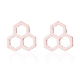 Pendientes huecos chapados en acero inoxidable con araña en forma de corazón de estilo Simple, 1 par