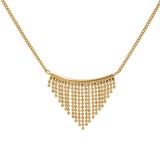 Collar con colgante chapado en oro de 18 quilates con revestimiento de acero inoxidable y borla sectorial de estilo clásico retro