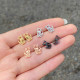 1 par de pendientes de acero de titanio Fashion Fox