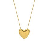 Colgante de corazón de melocotón de estilo francés, cadena de hueso de serpiente, collar de corazón de oro de 18k de acero titanio