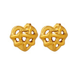1 par de aretes chapados en oro de 14 quilates de acero inoxidable chapado en forma de corazón estilo moderno informal estilo clásico
