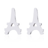 Pendientes huecos chapados en acero inoxidable con araña en forma de corazón de estilo Simple, 1 par