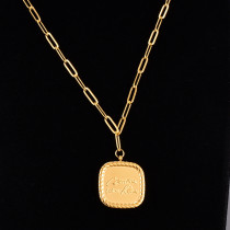 Collar pendiente plateado oro Titanium cuadrado casual del acero 18K en bulto