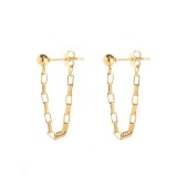 1 par de pendientes de acero de titanio chapados en cadena de Color sólido estilo Simple informal