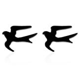 Pendientes huecos chapados en acero inoxidable con araña en forma de corazón de estilo Simple, 1 par