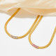 Collar retro de circonitas con incrustaciones de acero inoxidable con rombos
