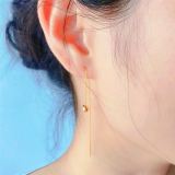 Línea de oreja con revestimiento de acero de titanio geométrico de estilo simple 1 par