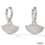 1 par de pendientes de circonita con incrustaciones de acero inoxidable chapado en sector retro