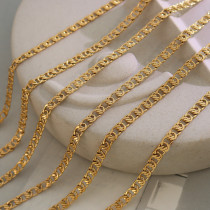 Collar geométrico entrelazado europeo y americano, pulsera chapada en acero de titanio, joyería de oro real de 18 quilates