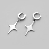 Pendientes colgantes chapados en acero inoxidable con estrella de Hip-Hop, 1 par
