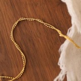 Collar chapado en oro de 18 quilates con revestimiento de acero de titanio de color sólido geométrico de estilo simple de estilo vintage