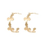 1 par de pendientes chapados en oro de acero inoxidable con revestimiento redondo triangular exagerado