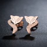 Pendientes de diamantes de imitación con incrustaciones de acero titanio y mariposa en forma de corazón y estrella Retro, 1 par