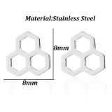 Pendientes huecos chapados en acero inoxidable con araña en forma de corazón de estilo Simple, 1 par