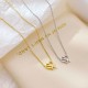 Collar con colgante chapado en oro blanco con incrustaciones de circonio chapado en acero inoxidable con forma de corazón de estilo simple