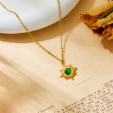 Elegante collar con colgante de acero de titanio con estrella de ocho aristas