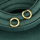 Pendientes de clip para oreja para mujer, chapados en oro de 18 quilates, acero titanio, pequeños y sencillos a la moda
