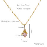 Collar con colgante chapado en oro de 18 quilates con incrustaciones de diamantes de imitación geométricos brillantes de estilo moderno
