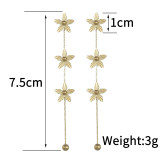 1 par de pendientes colgantes chapados en oro de 14 quilates de acero inoxidable con forma de corazón, elegantes y sencillos