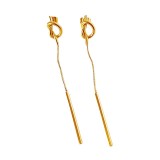 1 par de aretes colgantes chapados en oro de 18 quilates de acero titanio con borlas de color sólido de estilo simple