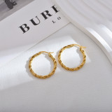 1 par de aretes elegantes y lujosos de acero inoxidable de color sólido