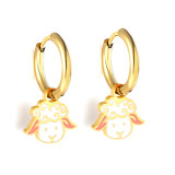 Pendientes colgantes chapados en acero inoxidable con forma de animal, 1 par