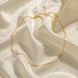 Collar redondo chapado en oro de 18 quilates con revestimiento de acero inoxidable de estilo simple