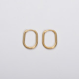Pendientes chapados en pulido de acero inoxidable en forma de U de estilo simple 1 par