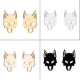 1 par de pendientes de acero inoxidable Punk Wolf