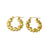 1 par de pendientes elegantes chapados en oro de 18 quilates de acero inoxidable con forma de corazón infinito y estilo clásico