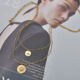 Collares en capas de acero inoxidable con forma de estrella de estilo vintage Collares de acero inoxidable con diamantes de imitación chapados