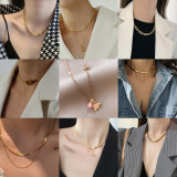 Moda Letra Chapado en acero inoxidable Collares en capas 1 pieza