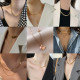 Moda Letra Chapado en acero inoxidable Collares en capas 1 pieza