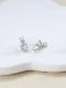 1 par de pendientes de acero inoxidable con forma de corazón y mano de estilo sencillo