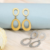 Pendientes colgantes chapados en acero inoxidable, geométricos, de moda, 1 par
