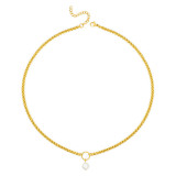 Collar con colgante chapado en oro de acero inoxidable de color sólido de estilo moderno básico para mujer