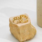 Pendientes colgantes redondos con revestimiento de acero de titanio, 1 par