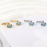 Pendientes colgantes chapados en acero inoxidable con forma de animal, 1 par