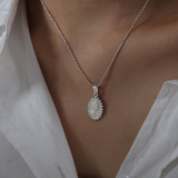 Collar chapado en oro de 18 quilates con revestimiento de acero de titanio geométrico de estilo vintage