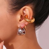 1 pieza Ear Cuffs de acero inoxidable chapado en color sólido geométrico estilo romano estilo simple