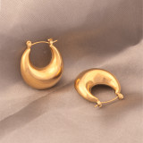 1 par de pendientes chapados en oro de 18 quilates de acero titanio con forma de U estilo IG