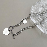 Collar simple romántico casual del acero inoxidable de la forma del corazón del estilo en bulto