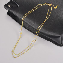 Collares acodados chapados en oro de titanio geométrico de estilo simple con revestimiento de acero de 18 quilates